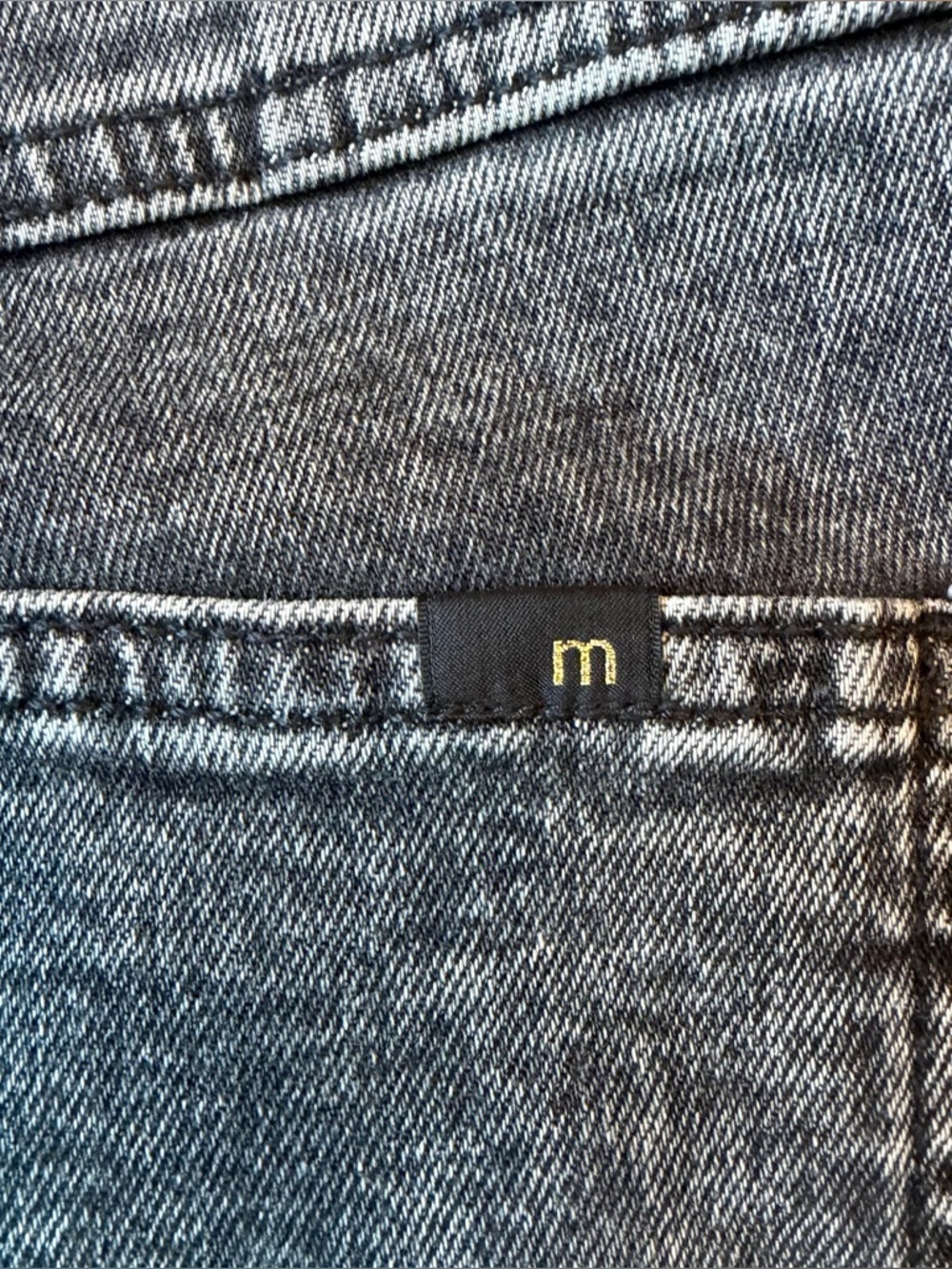 Maje Pierre High-Rise Acid Wash Straight Leg Jeans - Anthracite Grey - Picture 4 of 6
